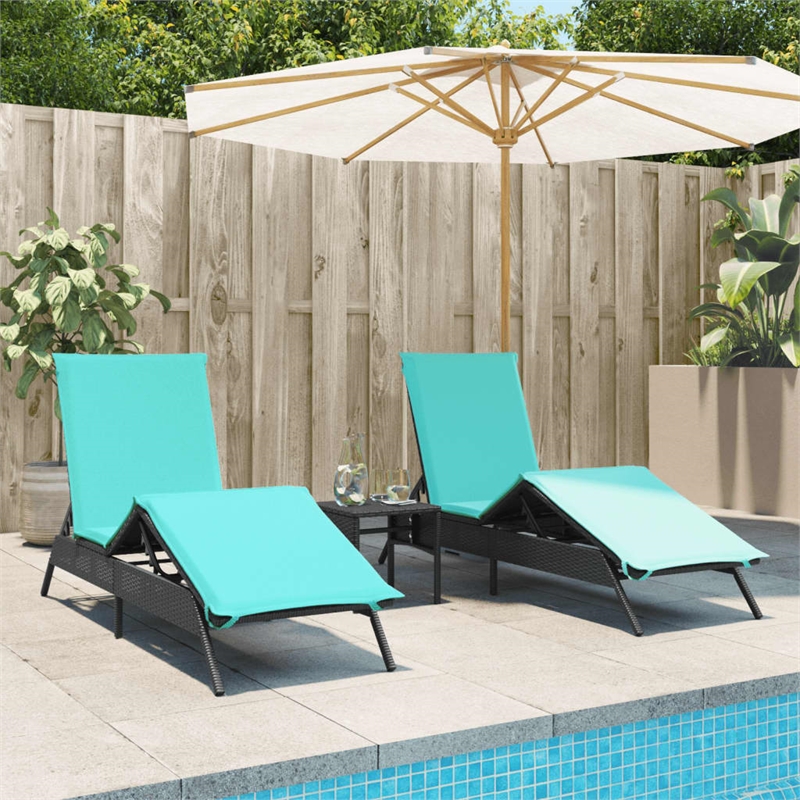 vidaXL Sun Lounger in Black and Blue