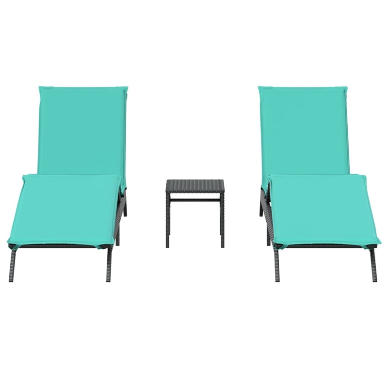 vidaXL Sun Lounger in Black and Blue