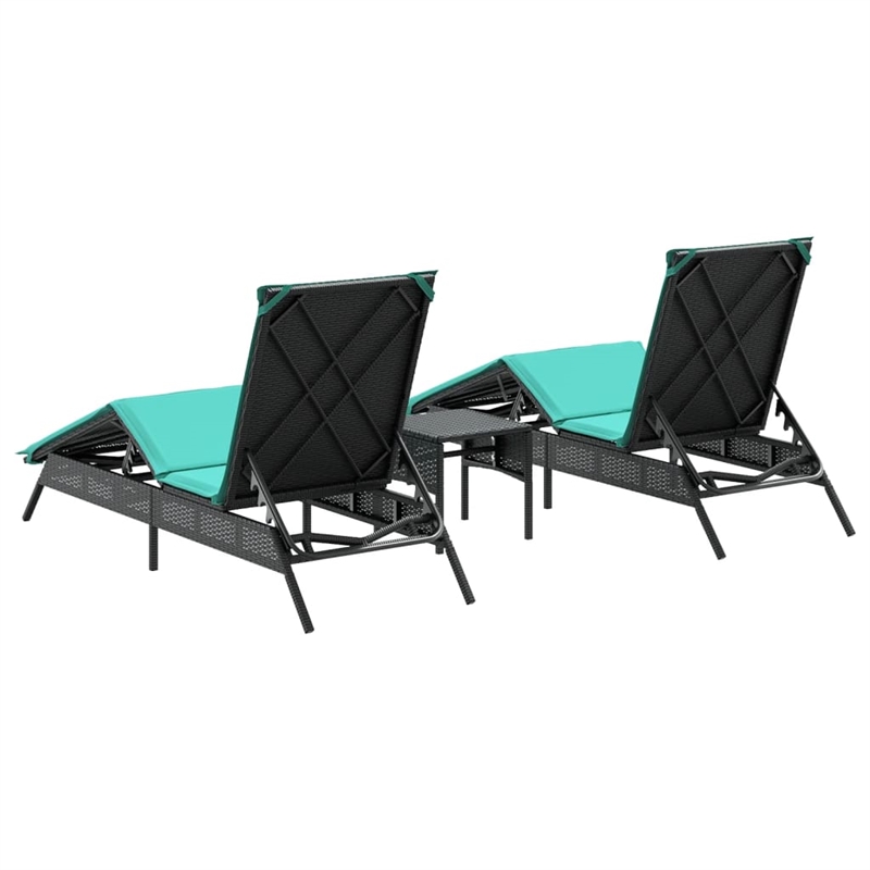 vidaXL Sun Lounger in Black and Blue