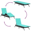 vidaXL Sun Lounger in Black and Blue