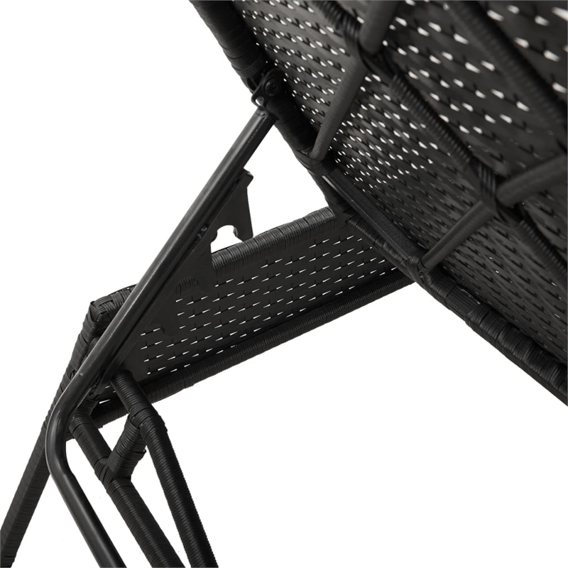 vidaXL Sun Lounger in Black and Blue