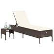 vidaXL PE Rattan Large Sun Lounger  in Brown (Set of 2)