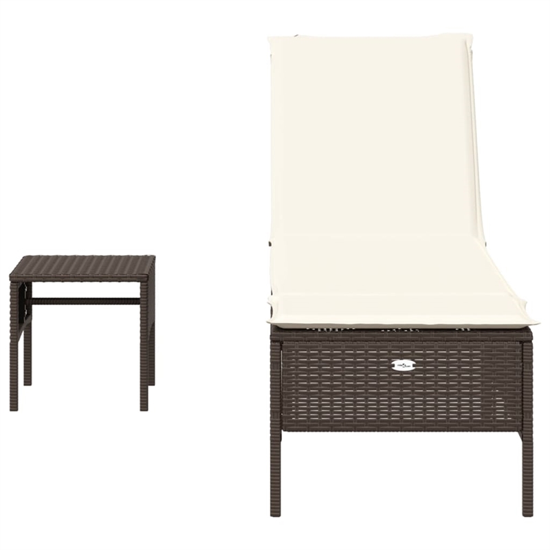 vidaXL PE Rattan Large Sun Lounger  in Brown (Set of 2)