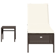 vidaXL PE Rattan Large Sun Lounger  in Brown (Set of 2)