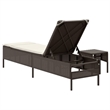 vidaXL PE Rattan Large Sun Lounger  in Brown (Set of 2)