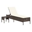vidaXL PE Rattan Large Sun Lounger  in Brown (Set of 2)