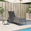 vidaXL PE Rattan Large Sun Lounger Set (2 pcs) w/ Armrests in Gray