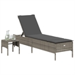 vidaXL PE Rattan Large Sun Lounger Set (2 pcs) w/ Armrests in Gray
