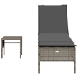 vidaXL PE Rattan Large Sun Lounger Set (2 pcs) w/ Armrests in Gray