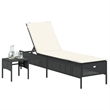 vidaXL PE Rattan Standard Sun Lounger Set (2 pcs) in Black