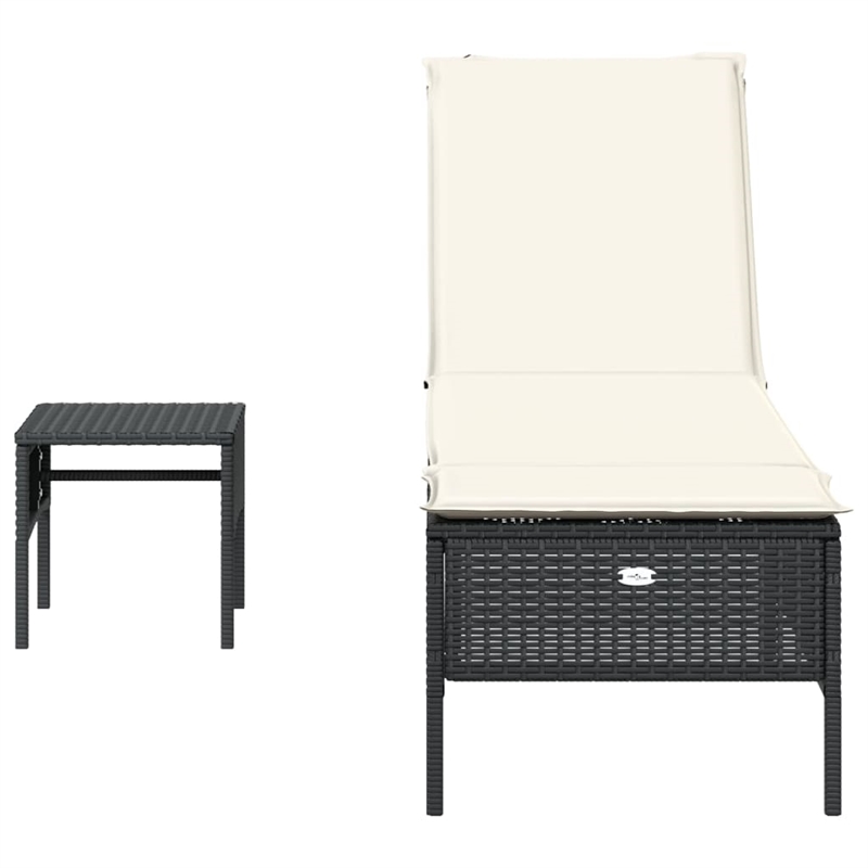 vidaXL PE Rattan Standard Sun Lounger Set (2 pcs) in Black