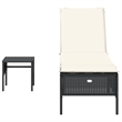 vidaXL PE Rattan Standard Sun Lounger Set (2 pcs) in Black