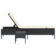 vidaXL PE Rattan Standard Sun Lounger Set (2 pcs) in Black