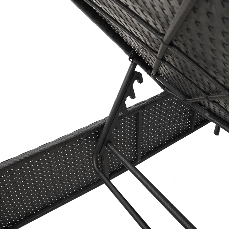 vidaXL PE Rattan Standard Sun Lounger Set (2 pcs) in Black