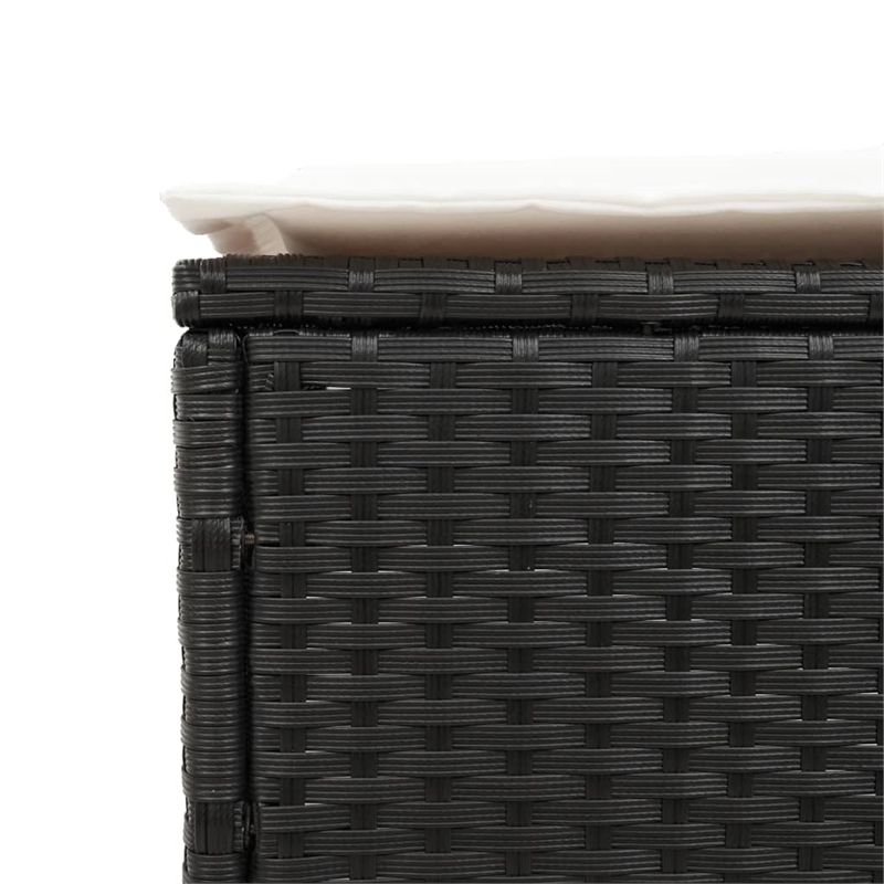 vidaXL PE Rattan Standard Sun Lounger Set (2 pcs) in Black