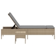 vidaXL PE Rattan One-Size Sun Lounger Set (2 pcs) in Beige