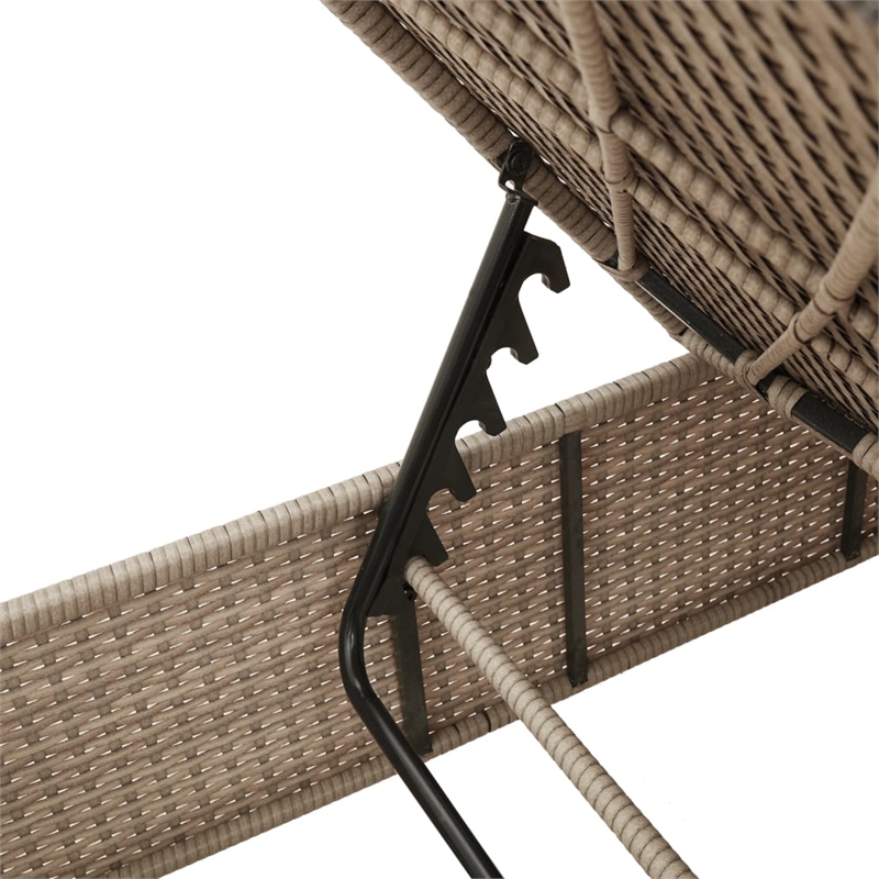 vidaXL PE Rattan One-Size Sun Lounger Set (2 pcs) in Beige