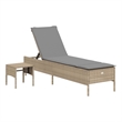 vidaXL PE Rattan One-Size Sun Lounger Set (2 pcs) in Beige