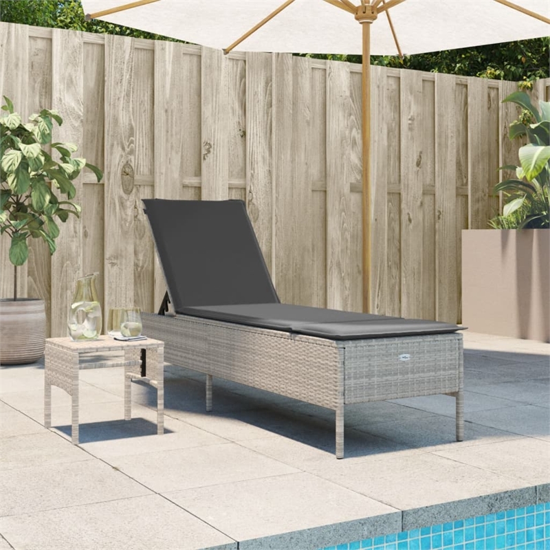 vidaXL Poly Rattan Large Sun Lounger Set (2 pcs) in Light Gray