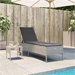 vidaXL Poly Rattan Large Sun Lounger Set (2 pcs) in Light Gray