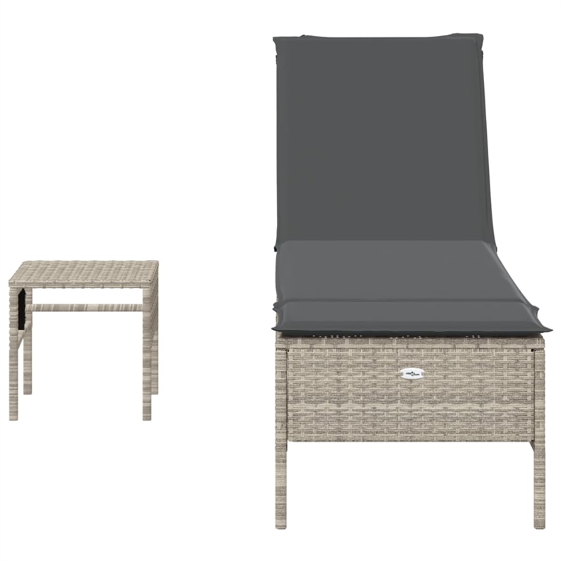 vidaXL Poly Rattan Large Sun Lounger Set (2 pcs) in Light Gray
