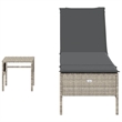 vidaXL Poly Rattan Large Sun Lounger Set (2 pcs) in Light Gray