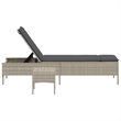 vidaXL Poly Rattan Large Sun Lounger Set (2 pcs) in Light Gray