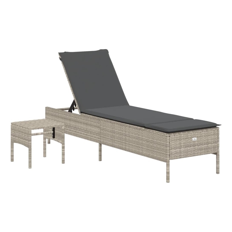 vidaXL Poly Rattan Large Sun Lounger Set (2 pcs) in Light Gray