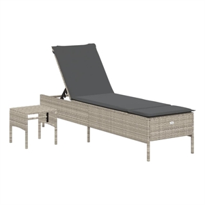 vidaXL Poly Rattan Large Sun Lounger Set (2 pcs) in Light Gray