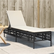 vidaXL Sun Lounger in Black and Cream White