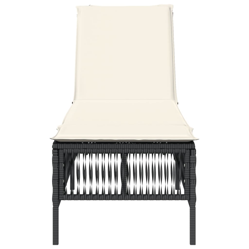 vidaXL Sun Lounger in Black and Cream White