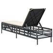 vidaXL Sun Lounger in Black and Cream White