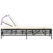 vidaXL Sun Lounger in Black and Cream White
