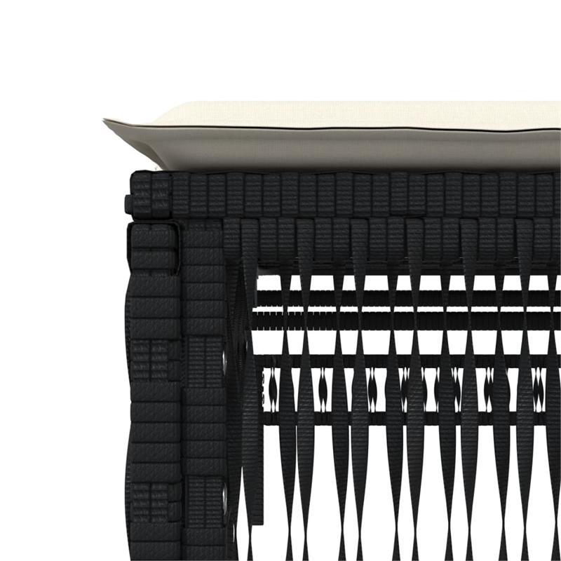 vidaXL Sun Lounger in Black and Cream White