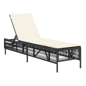 vidaXL Sun Lounger in Black and Cream White