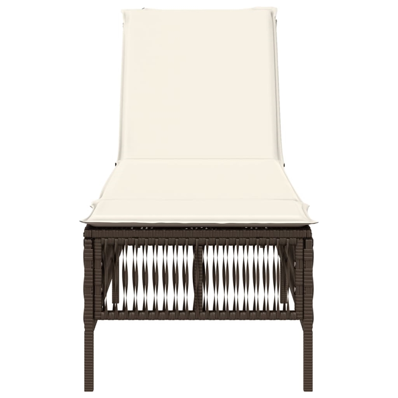 vidaXL PE Rattan Sun Lounger in Brown