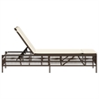 vidaXL PE Rattan Sun Lounger in Brown