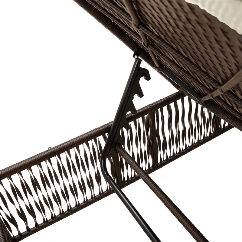 vidaXL PE Rattan Sun Lounger in Brown