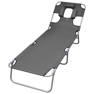 vidaXL Oxford Fabric Sunlounger w/ Adjustable Armrests 600D in Gray