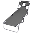 vidaXL Oxford Fabric Sunlounger w/ Adjustable Armrests 600D in Gray