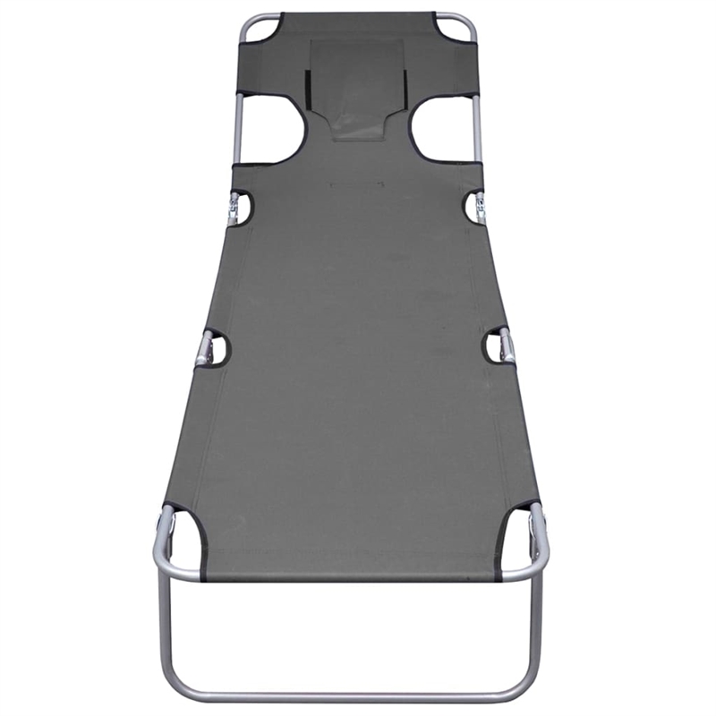 vidaXL Oxford Fabric Sunlounger w/ Adjustable Armrests 600D in Gray