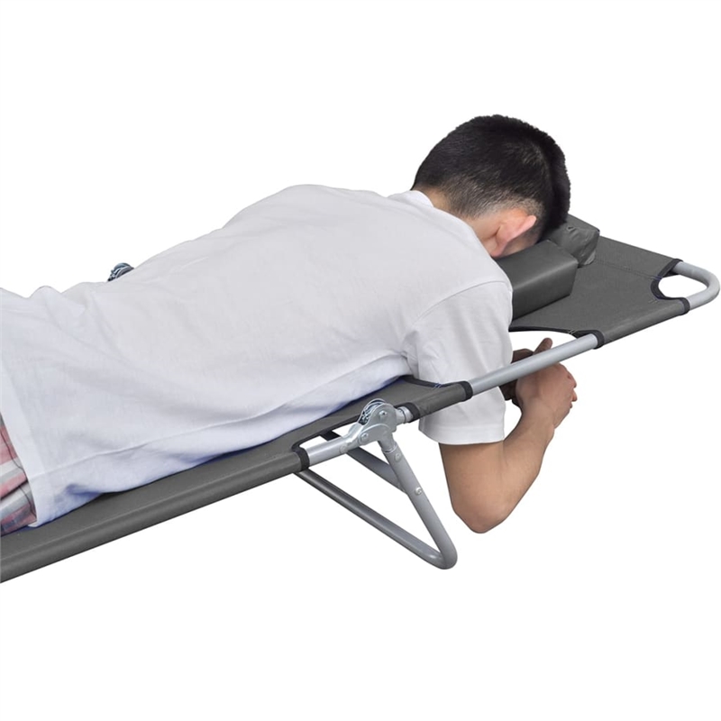 vidaXL Oxford Fabric Sunlounger w/ Adjustable Armrests 600D in Gray