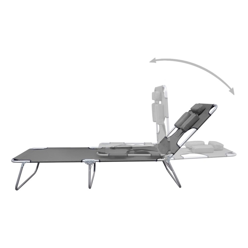 vidaXL Oxford Fabric Sunlounger w/ Adjustable Armrests 600D in Gray