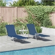 vidaXL Powder-Coated Steel Sunlounger Set of 2 Standard Foldable in Blue