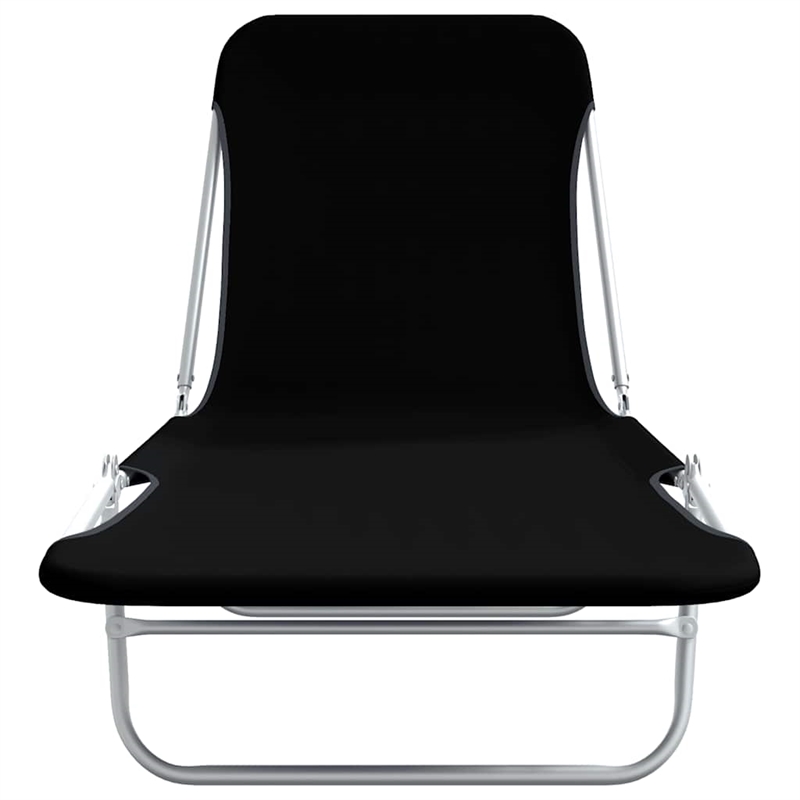 vidaXL Sunlounger Set of 2 Standard in Black