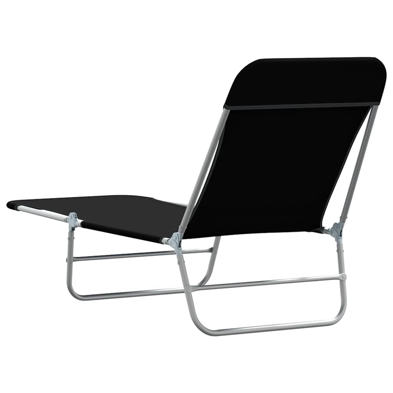 vidaXL Sunlounger Set of 2 Standard in Black