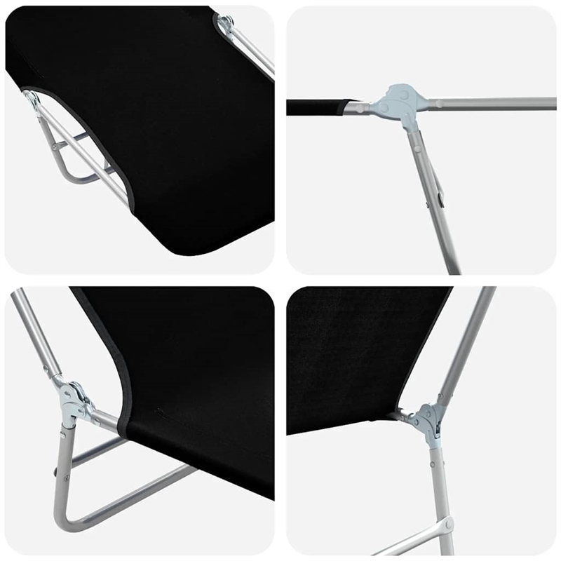 vidaXL Sunlounger Set of 2 Standard in Black