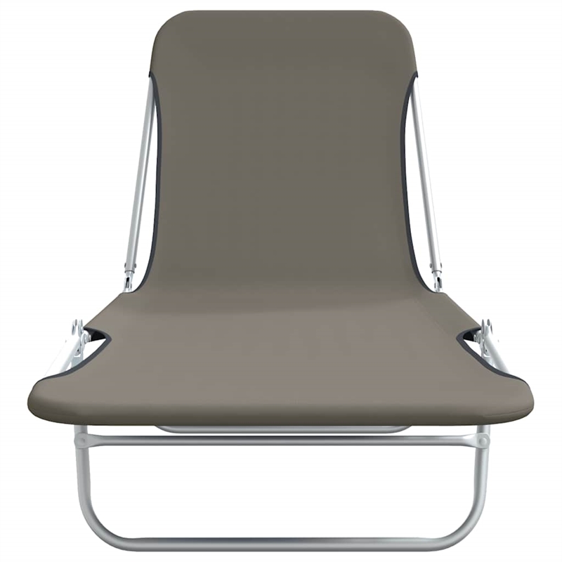 vidaXL Powder-Coated Steel Sunlounger Set of 2 Standard in Gray