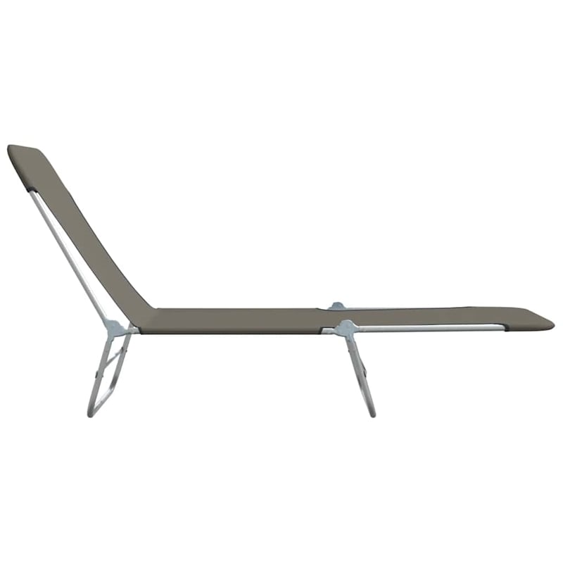 vidaXL Powder-Coated Steel Sunlounger Set of 2 Standard in Gray