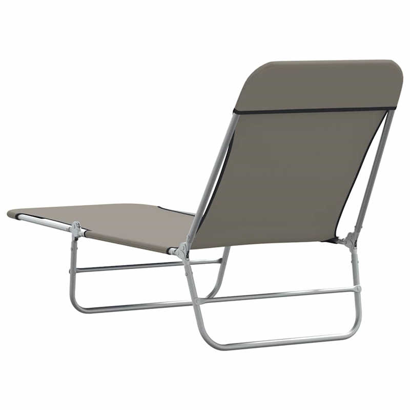 vidaXL Powder-Coated Steel Sunlounger Set of 2 Standard in Gray
